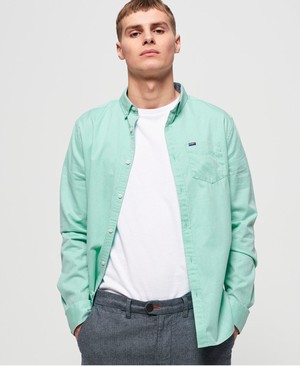 Superdry Premium University Oxford Férfi Hosszú Ujjú Ing Menta | NQPWL8163